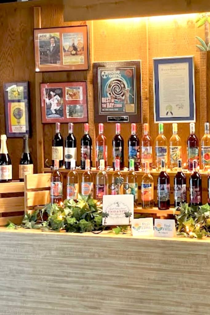award winning wines on display at the orange groves winery