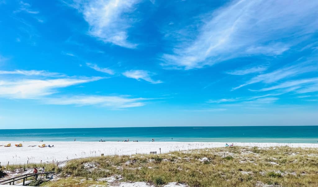 turquoise beach water on a sunny day in st pete beach