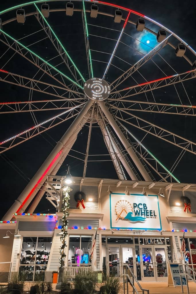 ferris wheel at night time